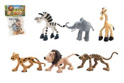 Teddies Zvířátka safari ZOO plast 9-10cm 6ks v sáčku