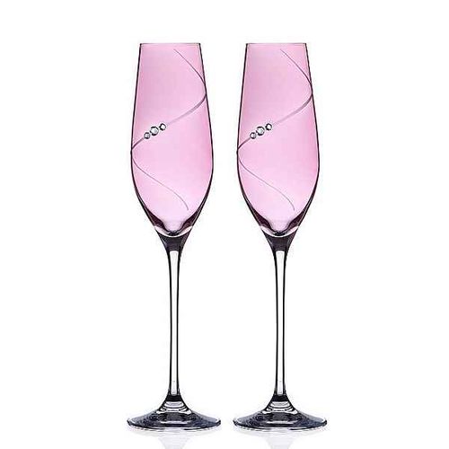 Diamante Silhouette Pink sklenice na sekt 210 ml, 2 ks