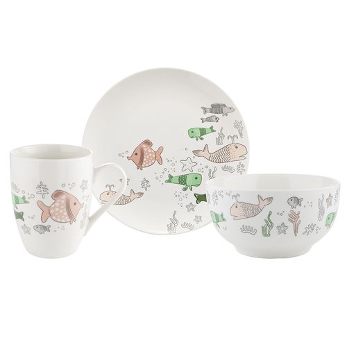 Florina 3dílná porcelánová sada Rybky