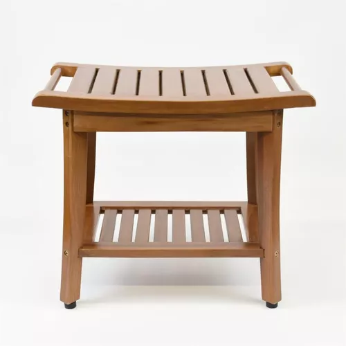 Stolička DIVERO s držákem, masivní teak, 47,2 x 33,5 x 56 cm