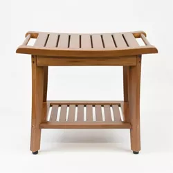 Stolička DIVERO s držákem, masivní teak, 47,2 x 33,5 x 56 cm