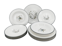 12dílná porcelánová jídelní sada talířů Nová Vánoční Nostalgie