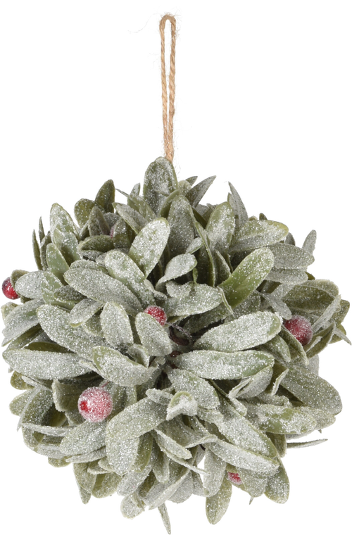 Závěsná dekorační koule Leaf 11cm, červené bobule