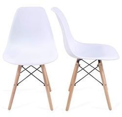 Sada jídelních židlí s plastovým sedákem, 2 kusy, bílé