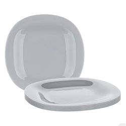 Luminarc Hranatý mělký talíř CARINE 27 cm, 6 ks, šedá