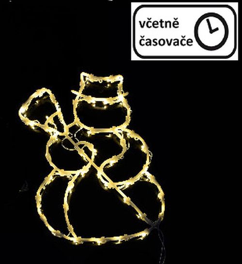 Nexos 67077 Vánoční dekorace na okno - 50 LED, sněhulák