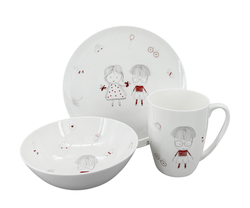 Dětský jídelní set Little Boy (talíř,miska,hrnek)