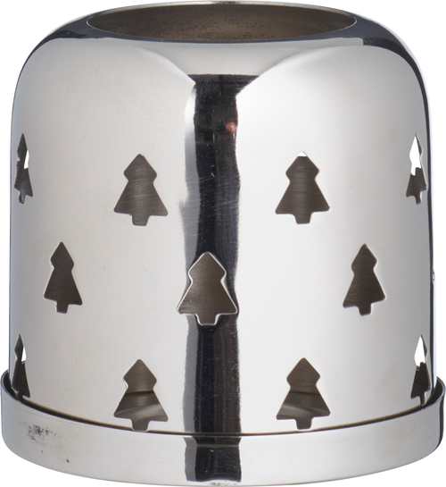 Stříbrný svícen na čajovou svíčku se stromečky (8x8.5 cm), menší