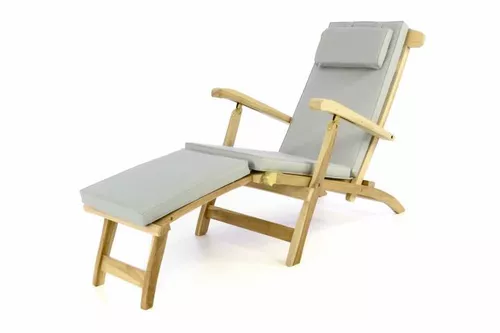 DIVERO Florentine 51363 Zahradní dřevěné lehátko + polstrování - šedé