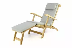 DIVERO Florentine 51363 Zahradní dřevěné lehátko + polstrování - šedé