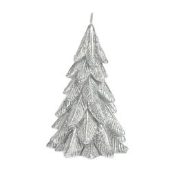 Vánoční svíčka Xmas tree stříbrná, 12,5 x 8,5 cm