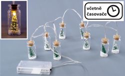 Nexos 65855 Vánoční dekorativní řetěz - 8 LED, mini skleničky se stromky