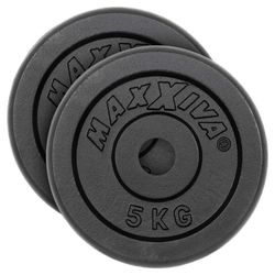 MAXXIVA Sada 2 závaží na činky celkem 10 kg, litina, černá