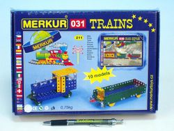 Merkur 031 Stavebnice Železniční modely 10 modelů 211ks v krabici 26x18x5cm