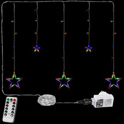 VOLTRONIC® 67311 Vánoční závěs - 5 hvězd, 61 LED, barevný + ovladač