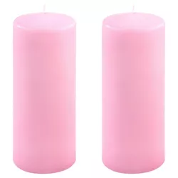Sada sloupových svíček, 20 cm, Ø 7,5 cm, růžová, 2 ks