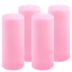 Sada sloupových svíček, 25 cm, Ø 10 cm, růžová, 4 ks