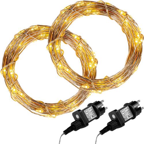 VOLTRONIC Sada 2 kusů světelných drátů 50 LED - teplá bílá