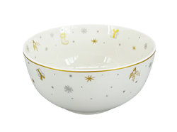 Vánoční miska Stříbrná Koleda 15 cm, stříbrná/zlatá