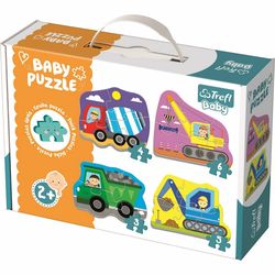 Trefl Baby puzzle Vozidla na stavbě 4v1 3, 4, 5, 6 dílků