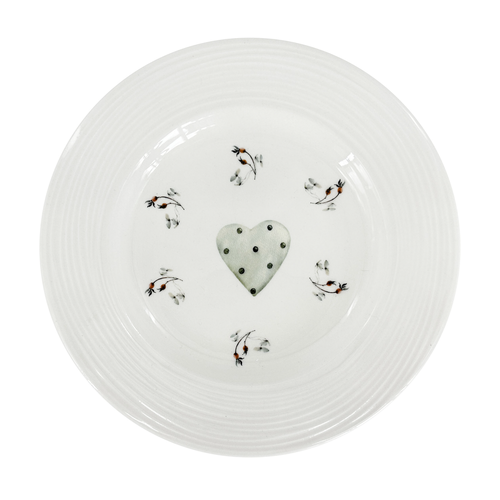 Porcelánový dezertní talíř Croft Advent Berries 20,5cm, zelená/červená