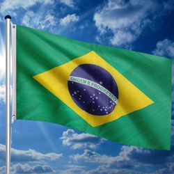 FLAGMASTER Vlajkový stožár vč. vlajky Brazílie, 650 cm