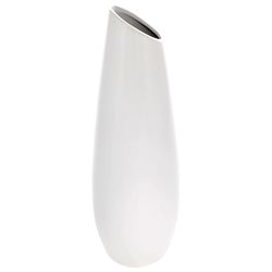Keramická váza Oval, 12 x 36 x 12 cm, bílá