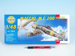 Směr plastikový model letadla ke slepení Macchi M.C. 200 Saetta slepovací stavebnice letadlo 1:48