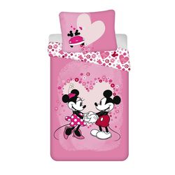 Jerry Fabrics Dětské povlečení Mickey and Minnie "Love" micro, 140 x 200 cm, 70 x 90 cm