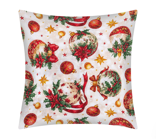 Vánoční povlak na polštářek 40x40 cm ozdoby zlaté