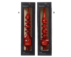 Vánoční špička na stromeček, 35 cm, 2 druhy, červená, KSD