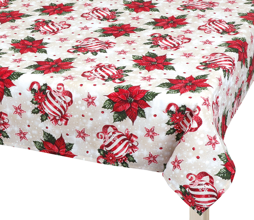 Vánoční ubrus ozdoby červené
