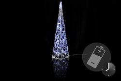 Nexos 194 Vánoční dekorace - Akrylový kužel - 60 cm, studeně bílé na baterie