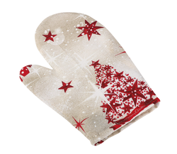 Vánoční chňapka stromek červený