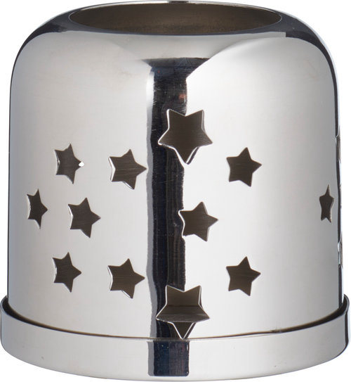 Stříbrný svícen na čajovou svíčku s hvězdami (8x8.5 cm), menší
