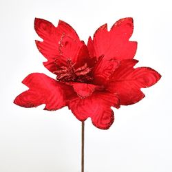 Květ poinsettia červená zápich, pr. 30 cm
