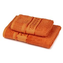 4Home Sada Bamboo Premium osuška a ručník oranžová, 70 x 140 cm, 50 x 100 cm